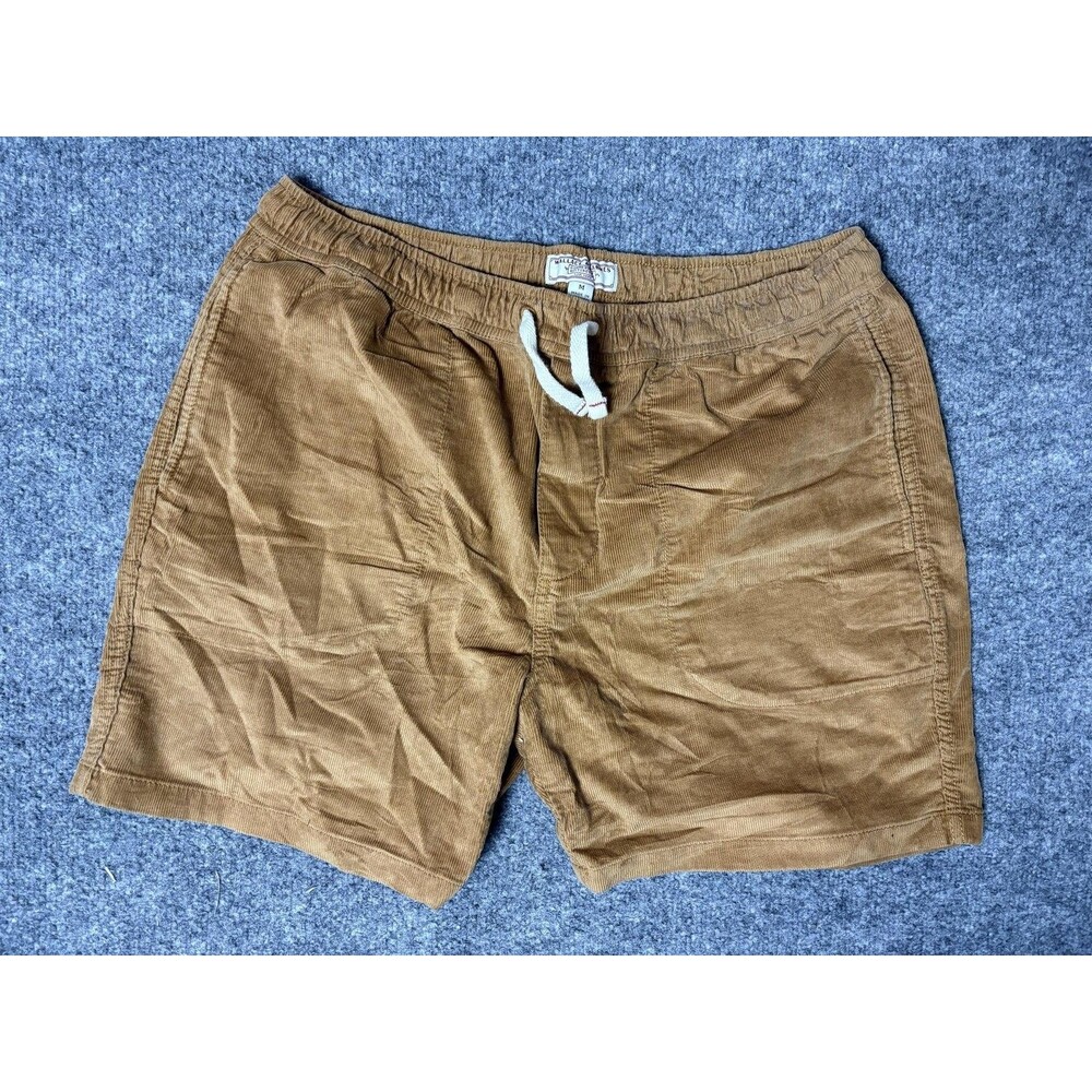 Wallace & Barnes Chino Shorts Mens M Brown Corduroy Drawstring 5" Inseam Casual
